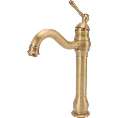 Robinet de Lavabo Rétro Européen en Laiton, Design Gourde, avec Douchette et Joint, Mitigeur pour Évier de Salle de Bains, Maison (1/5)