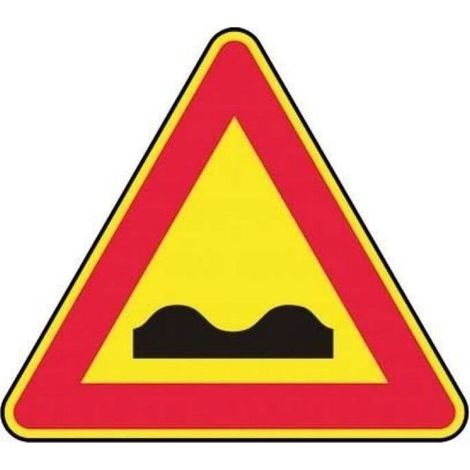 Cartello Stradale Triangolare, Strada Deformata FIG.389, Lato 90 cm, Segnaletica Stradale