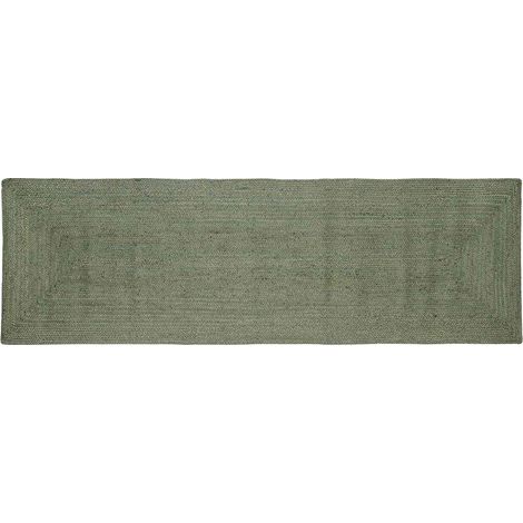 Alfombras de área Rectangular Verde oliva 80 x 200 cm yute vidaXL