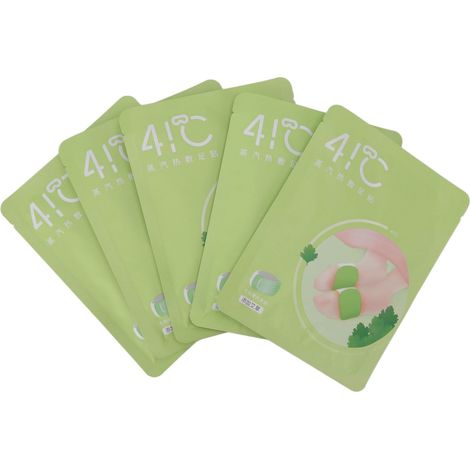Lot 5 autocollants chauffants pour pieds, patchs thermiques en non-tissé vert clair pour dormir en hiver (1/5)