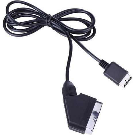 Câble AV - STRAßE GAME - Péritel RVB - 200 cm - Compatible PS1/PS2/PS3 - Gaine noire épaisse