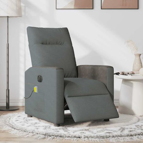 Maison Exclusive - Massagesessel Elektrisch Dunkelgrau Stoff