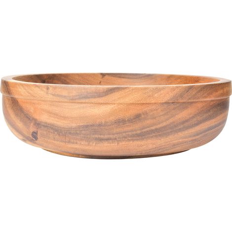 Saladier en bois, récipient pour aliments et fruits, vaisselle, ustensiles de cuisine, 30 x 9 cm (1/5)