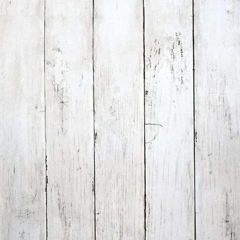 Papier peint autocollant aspect bois 44 cm x 15 m Film autocollant pour mur Blanc Bois Revêtement mural Autocollant vinyle Aspect bois pour mur armoire table Décor (1/5)
