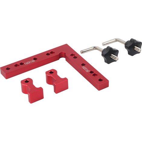 Serre-joint d'ébéniste à angle droit 90°, fixation en L, pince de positionnement pour panneaux, 160mm (1/5)