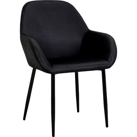 Fauteuil noir velours cotele 59x85x55,7 cm