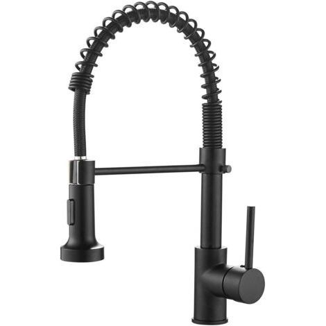 Douchette extractible pour robinet de cuisine, 2 fonctions G1/2 chromée, pliable, avec fonction pause. (1/5)