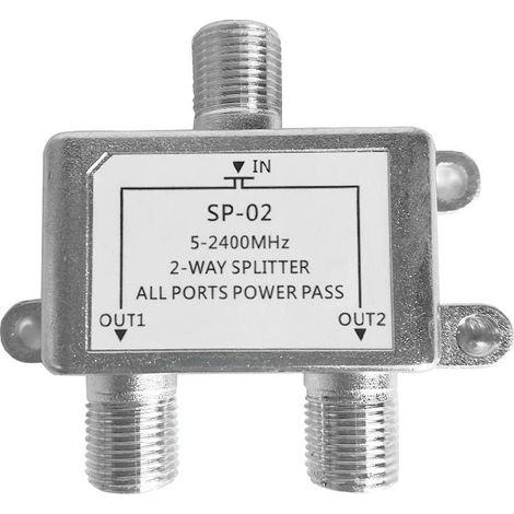 Répartiteur de câble coaxial numérique 2 voies 5-2400 MHz, connecteur récepteur de signal TV satellite bidirectionnel pour SATV/CATV (1/5)