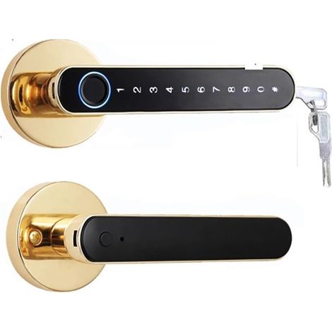 Serrure de porte intelligente TTLOCK Serrure Électronique Numérique Serrure De Porte À Empreinte Digitale Mot De Passe Biométrique Entrée Sans Clé Boutons De Porte Intellints Serrure For La Maison N'i (1/5)
