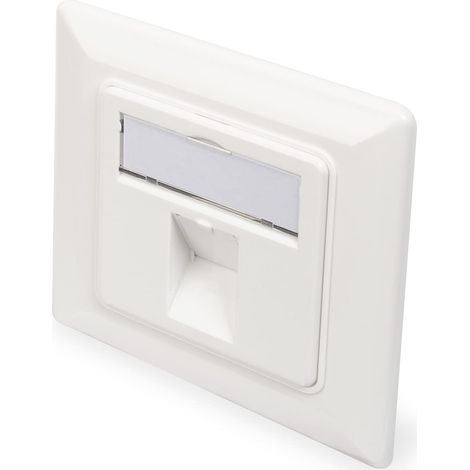DIGITUS Presa di collegamento per modulo Keystone - 1 porta - Uscita angolata a 45° - Con cappuccio antipolvere - Bianco (1/3)