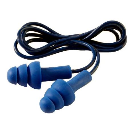 Bouchons d'oreilles détectables cordés réutilisables 3M E.A.R Tracers 29dB Bleu x 50 paires ( Prix pour Boîte de 50 )
