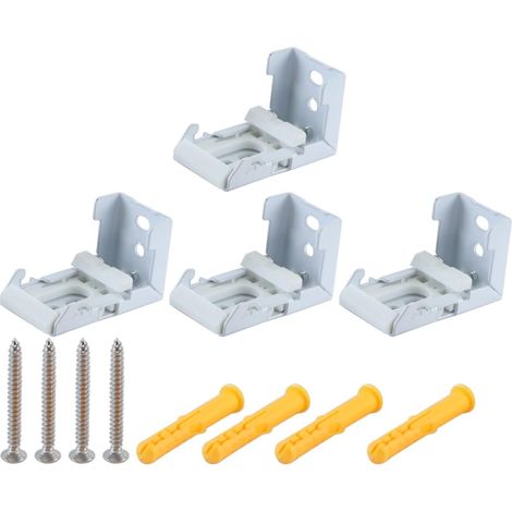 4 supports à ressort pour stores romains, compatibles avec les stores enrouleurs de 22 mm, blanc (1/5)