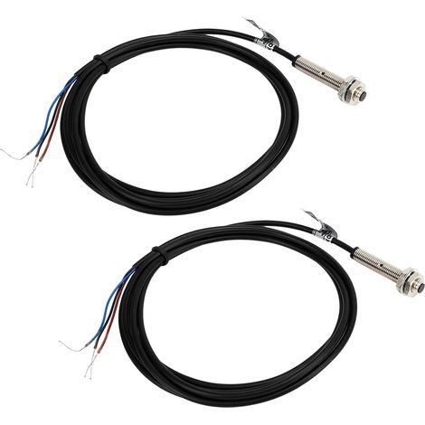 Interrupteur de proximité NPN 2 pièces, capteur inductif étanche DC 3 fils, NO normalement ouvert, 6-36VDC, détection 1mm, contacteur sans contact. (1/5)