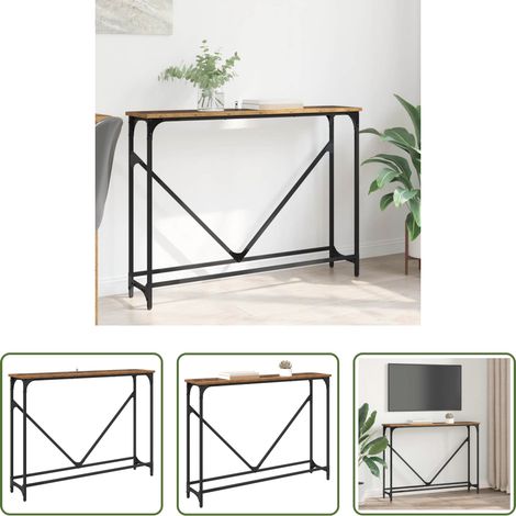 Table console industrielle - Table console Bois Ancien 102 x 23 x 75 cm Bois d'ingénierie (1/5)