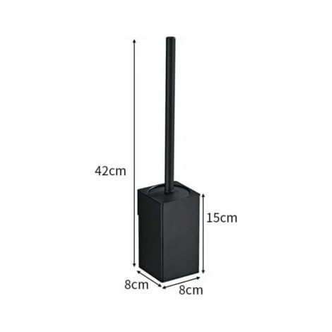 (Noir) Wandmontierter quadratischer Toilettenbürstenhalter aus Edelstahl 304, stehender desodorierender Toilettenbürstenhalter für Badezimmer (1/5)