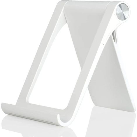 Lntyq Support de téléphone Multi-Angle réglable pour iPhone 16 15 14 13 12 11 Pro Max XS XR 8 Plus 6 7 Samsung Galaxy S22 S21 S10 S7 Edge S6 Smartphone Android (Blanc) (1/5)