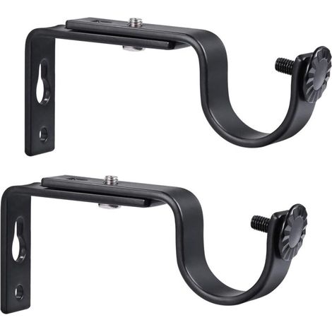 2 Stück Verstellbare Gardinenstangenhalterung Vorhangstange Halterungen für Stange 1 Zoll 15-22mm (1/5)