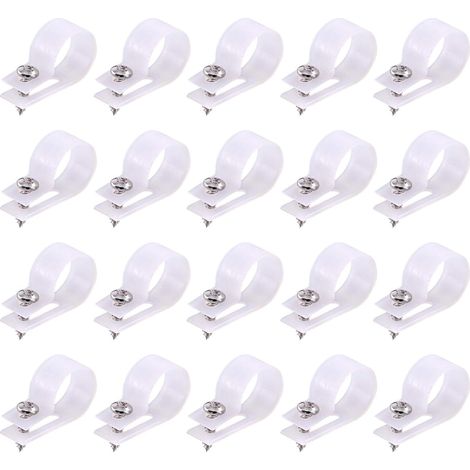60 Pcs White 3/4" Plastic Nylon Cable Clips Type R Cable Clips with 60 Pack Screws for Wire Management (3/4", White) (1/5)