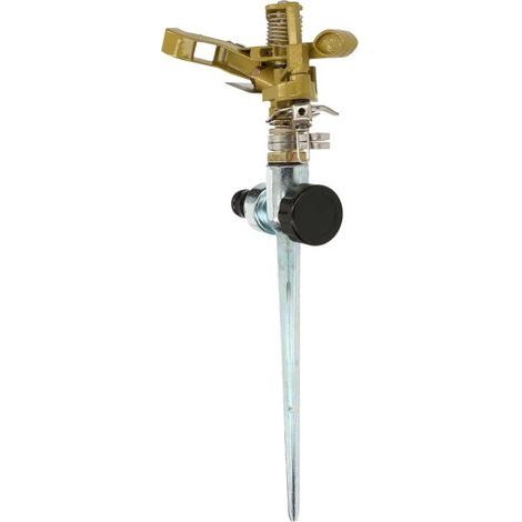 Arroseur pulsant de 30 cm avec piquet et raccord de tuyau d'arrosage réglable