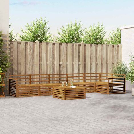 vidaXL Outdoor Sofa Set 7 pcs Natural (1/5)