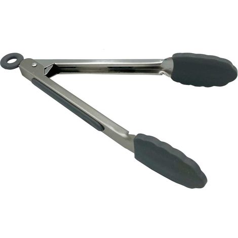 Pinzas de cocina de silicona de 22 cm, universales para sujetar alimentos a la parrilla.