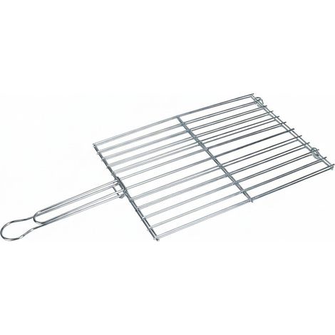 Griglia per Pesce a Rete Doppia Acciaio Barbecue Esterno 41x30 cm