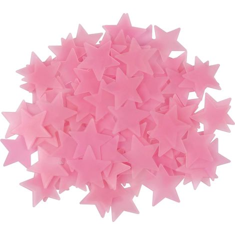 100 étoiles lumineuses phosphorescentes en plastique, autocollants muraux pour la décoration intérieure (plafond, murs), chambre d'enfant ou de bébé. (1/5)