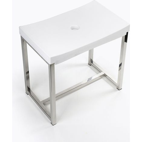 BATHBAZAAR - Tabouret de douche 100% inox de salle de bain - SUEDE (1/4)