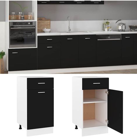 Maison Exclusive - Armoire à tiroirs "Lyon" Noir 40 x 46 x 81,5 cm Bois d'ingénierie (1/5)
