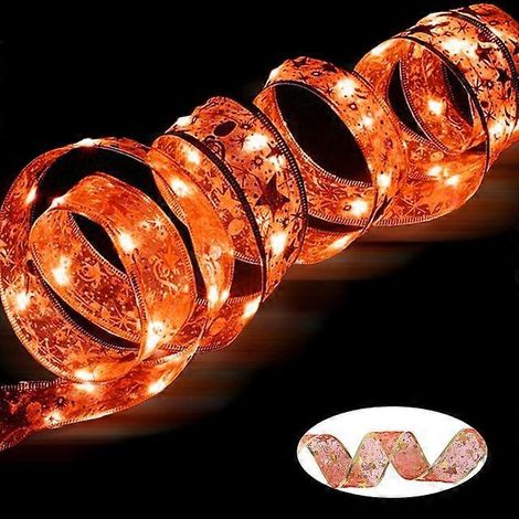 Guirlande lumineuse ruban pour décorations de Noël, ornements pour sapin de Noël, guirlande lumineuse pour la maison, guirlande lumineuse de Noël, Navidad Natal, Nouvel An, rouge chaud, 1 m (1/5)