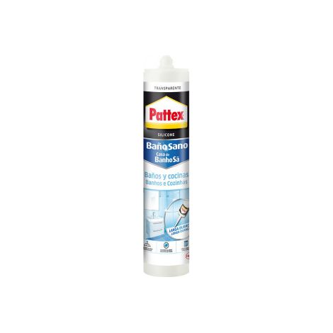 Pattex – Silicone transparent salle de bain 280 ml – Résistant à l'humidité – Joints invisibles pour finitions soignées