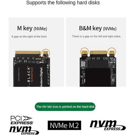 Magnetisches M.2 2230 NVMe SSD-Gehäuse 10 Gbit/s USB-C 3.1 zu NVMe PCI-E-Anschluss (1/5)