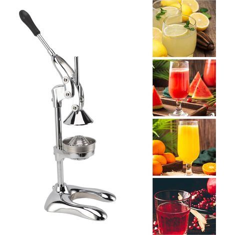 Exprimidor de limones manual portátil y desmontable, fabricado en acero inoxidable galvanizado 304 para la cocina – Grande – Exprimidor de limones y 2 accesorios (1/5)