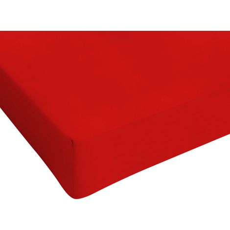 Italian Bed Linen, Max Color, Lenzuolo sotto, Rosso, 1 Posto (1/4)