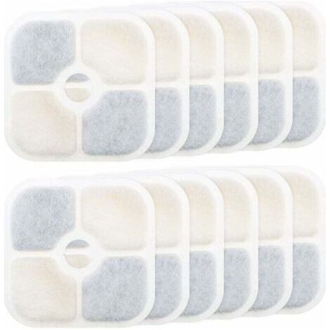 Filtres de fontaine pour animaux – 12 pièces, compatibles Catit PIXI 43717, dimensions 8,4 x 8,4 cm, charbon actif et mousse (1/5)
