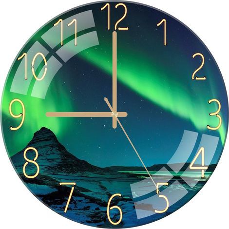 Orologio da parete in vetro da 30 cm, orologio al quarzo rotondo moderno silenzioso senza ticchettio, orologio da parete per soggiorno, cucina, camera da letto, ufficio (1/5)