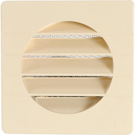 Nicoll – Grille extérieure aération VMC Ø100 sable – Fixation à clipser – Moustiquaire intégrée – Résine renforcée UV – Dimensions 124x124mm (1/5)