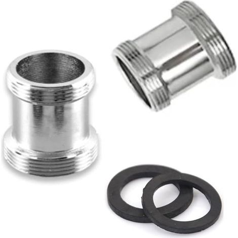 Ensemble de 2 adaptateurs de robinet en laiton, filetage mâle NPT 22 mm, connecteur d'aérateur pour robinet d'évier, adaptateur pour purificateur d'eau (M24 – M22) (1/4)