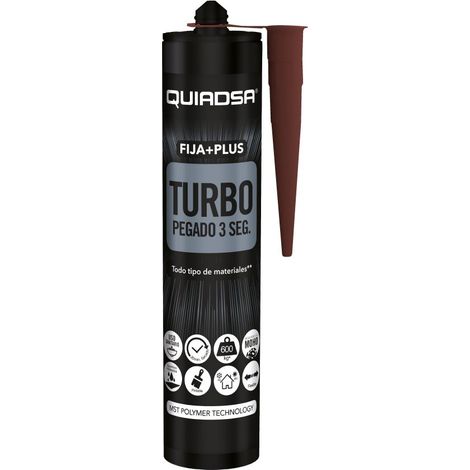 Adesivo polimerico elastico rapido “Fija + Plus Turbo” per interni ed esterni, marrone (290 ml) (1/2)