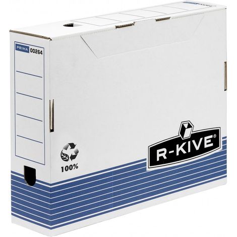 Caja de archivo definitivo A4 80mm Azul con montaje automático FSC®