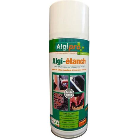 ALGI ETANCH NOIR 400 ML NOIR - Spray d'étanchéité bitumeux pour stopper les fuites - 007002