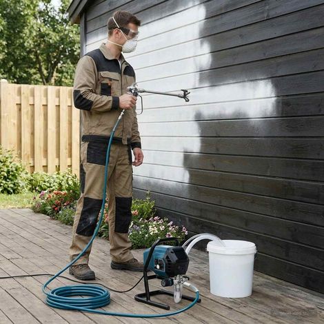vidaXL Pulverizador de pintura sin aire Verde y Negro Acero y Plástico (1/5)