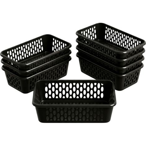 Panier de Rangement Kaja, Lot de 8, 20 x 10 x 5 cm - Noir (1/5)
