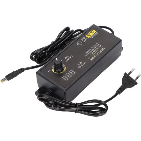 Adaptateur Secteur 90W 3-36V Régulation Vitesse/Tension Affichage LED 100-240V Prise EU