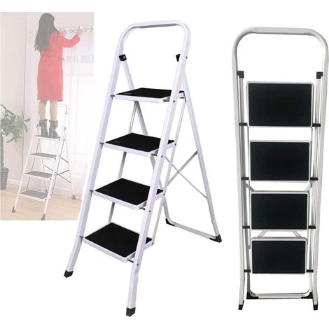 4 marches escalier pliant escalier pliant Échelle pliante Échelle de poteau légère pour nettoyer la cuisine Étapes antidérapantes