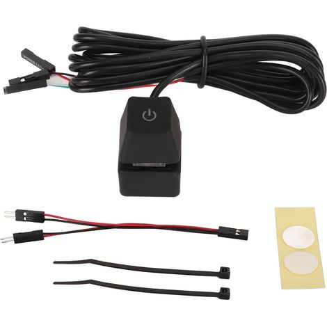 Interrupteur d'alimentation PC mécanique avec LED multicolore, bouton externe pour ordinateur de bureau, câble de 2 mètres. (1/5)