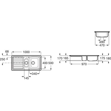 ROCA A87S101C01 GLASGOW Fregadero 2 Cubetas Con Escurridor Acero Inoxidable - ref: A87S101C01