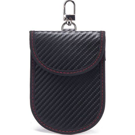 Etui Anti RFID Clé Voiture Signal Blocage Faraday Pochette Sac, Lot de 2 Pochettes Blocage Signal RFID pour Clé Voiture, Étui de Protection Anti RFID en Fibre de Carbone