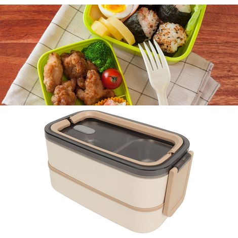 Bento-Box aus Edelstahl, Lunchbox für Schüler mit zwei Fächern. (1/5)