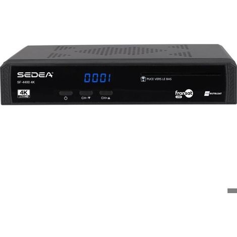 Décodeur satellite 4K UHD – Récepteur TNT avec carte incluse – Son Dolby Atmos – Alimentation 12V pour camping-car – Enregistrement numérique – Sedea